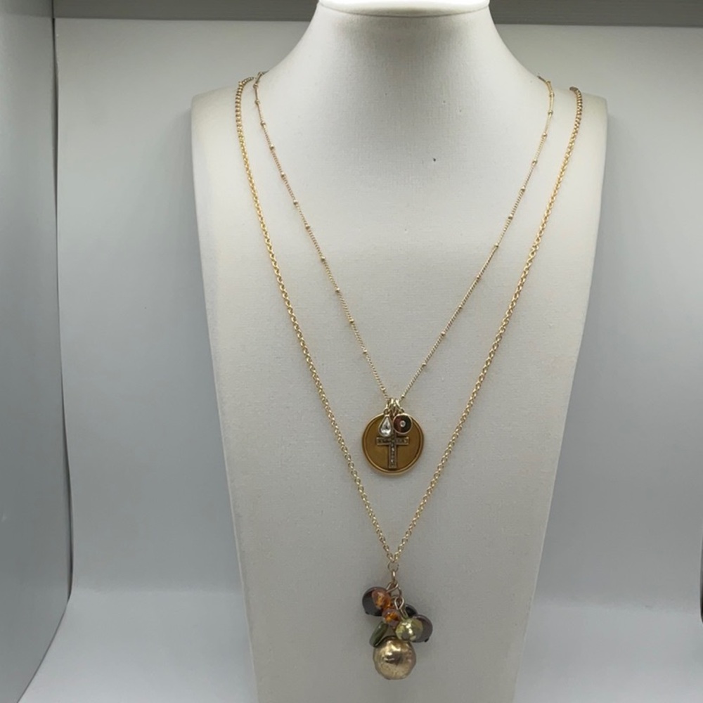 Gold Layered Necklace Set with Dainty Pendants